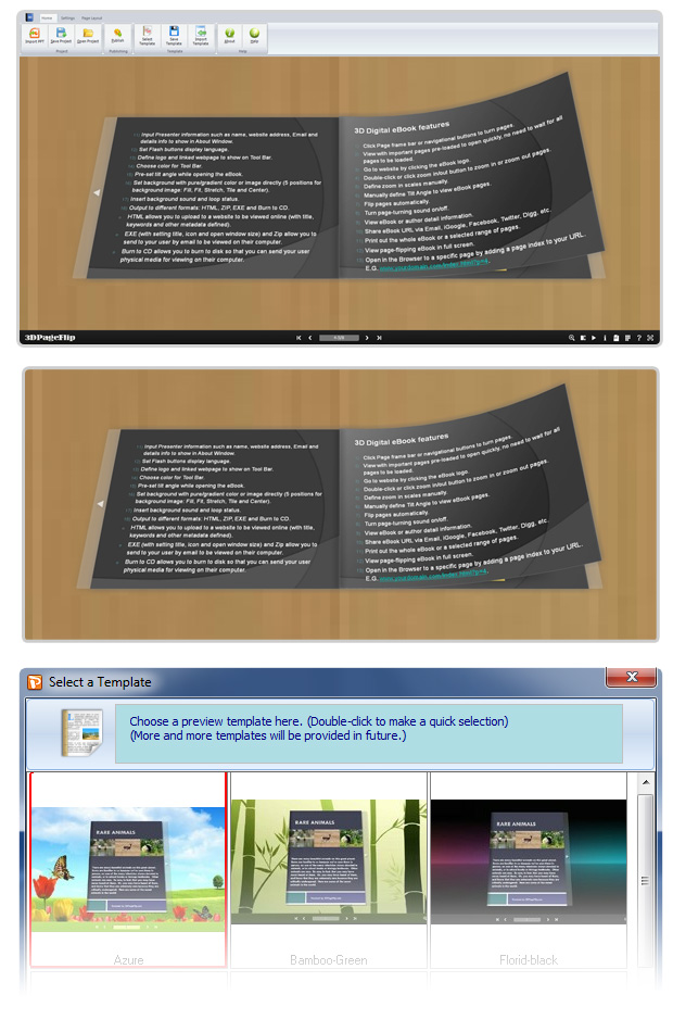 screenshots for FlippingBook 3D Creator