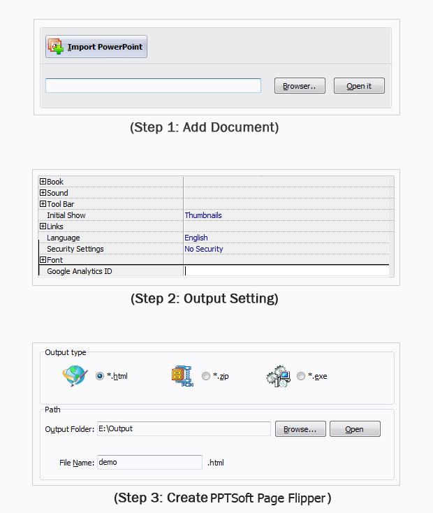 steps for FlipBook maker